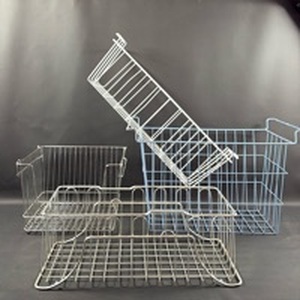 lot 52 image: Handy for Home Organization Assorted Wire Baskets Largest (Blue) is 11 inches by 20 inches by 11 inches
