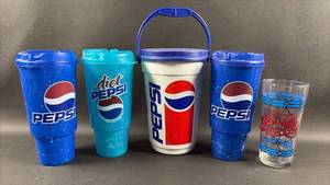 lot 74 image: Pepsi Collectable Tumblers and Glass