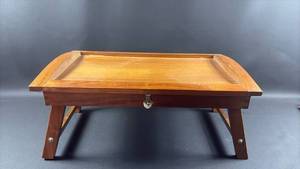 lot 87 image: Wooden Folding Lap Desk with Adjustable Angle Top