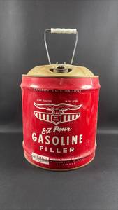 lot 91 image: Very Cool Vintage Advertising Eagle Gasoline Filler 5 Gallons