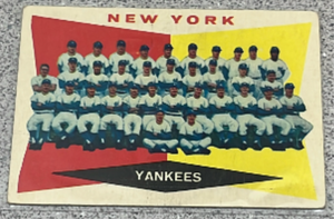 lot 2 image: 1960 Topps Baseball Card #332 - New York Yankees Team Card and Checklist 4th Series