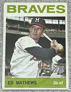 lot 23 image: 1964 Topps Baseball Card #35  - Ed Mathews Milwaukee Braves