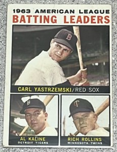 lot 25 image: 1964 Topps Baseball Card #8 - American League Batting Leaders