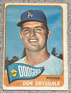 lot 35 image: 1965 Topps Baseball Card #260 - Don Drysdale  Los Angeles Dodgers