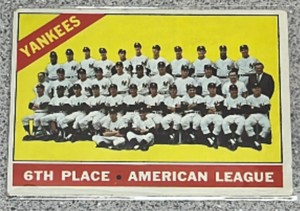 lot 38 image: 1966 Topps Baseball Card #92 - New York Yankees Team
