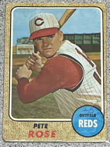 lot 49 image: 1968 Topps Baseball Card #230 - Pete Rose Cincinnati Reds