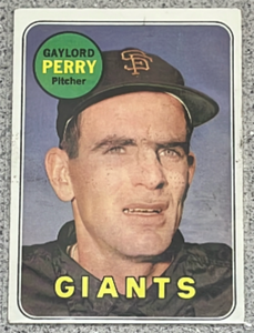 lot 55 image: 1969 Topps Baseball Card #485 - Gaylord Perry  San Francisco Giants