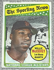 lot 58 image: 1969 Topps Baseball Card #416 - Willie McCovey The Sporting News All-Stars