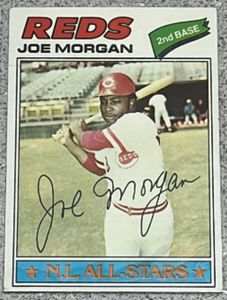lot 79 image: 1977 Topps Baseball Card #100 - Joe Morgan Cincinnati Reds