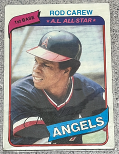 lot 124 image: 1980 Topps Baseball Card #700 - Rod Carew Angels