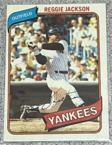 lot 126 image: 1980 Topps Baseball Card #600 - Reggie Jackson New York Yankees