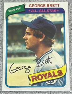 lot 130 image: 1980 Topps Baseball Card #450 - George Brett Kansas City Royals