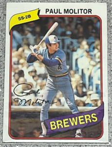 lot 131 image: 1980 Topps Baseball Card #406 - Paul Molitor