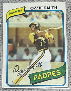 lot 132 image: 1980 Topps Baseball Card #393 - Ozzie Smith San Diego Padres
