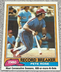 lot 146 image: 1981 Topps Baseball Card #205 - Pete Rose Record Breaker
