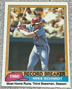 lot 147 image: 1981 Topps Baseball Card #206 - Mike Schmidt Record Breaker