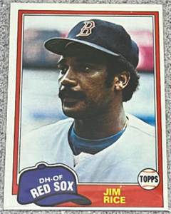 lot 157 image: 1981 Topps Baseball Card #500 - Jim Rice Red Sox