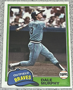 lot 158 image: 1981 Topps Baseball Card #504 - Dale Murphy Atlanta Braves