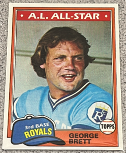 lot 163 image: 1981 Topps Baseball Card #700 - George Brett All-Star