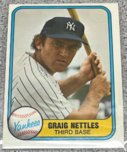 lot 164 image: 1981 Fleer Baseball Card #87 - Graig Nettles Craig Error Card