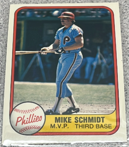 lot 167 image: 1981 Fleer Baseball Card #5 - Mike Schmidt Philadelphia Phillies