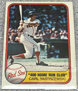 lot 169 image: 1981 Fleer Baseball Card #638 - Carl Yastrzemski 400 Home Run Club