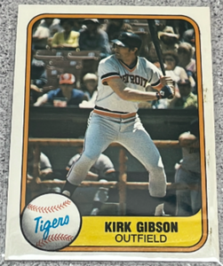 lot 170 image: 1981 Fleer Baseball Card #481 - Kirk Gibson