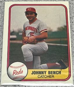 lot 171 image: 1981 Fleer Baseball Card #196 - Johnny Bench Cincinnati Reds