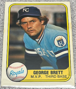 lot 172 image: 1981 Fleer Baseball Card #28 - George Brett Kansas City Royals