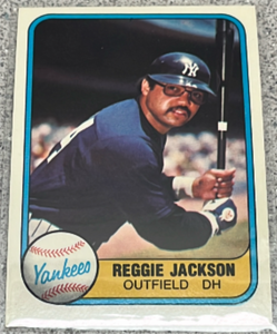 lot 174 image: 1981 Fleer Baseball Card #79 - Reggie Jackson
