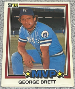 lot 183 image: 1981 Donruss Baseball Card #491 - George Brett MVP