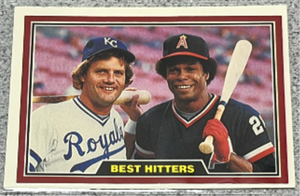 lot 185 image: 1981 Donruss Baseball Card #537 - Best Hitters George Brett Rod Carew