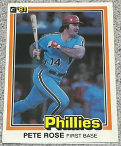 lot 186 image: 1981 Donruss Baseball Card #251 - Pete Rose
