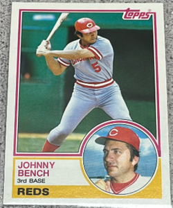 lot 191 image: 1983 Topps Baseball Card #60 - Johnny Bench