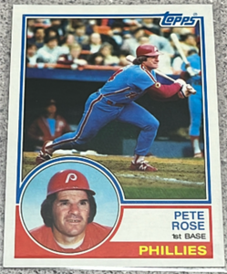 lot 192 image: 1983 Topps Baseball Card #100 - Pete Rose Philadelphia Phillies