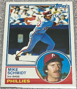 lot 195 image: 1983 Topps Baseball Card #300 - Mike Schmidt Philadelphia Phillies
