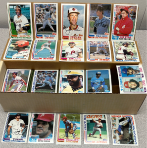 lot 210 image: Lot of 500 1982 Topps Baseball Cards including many stars, Hall of Fame, and rookie cards.