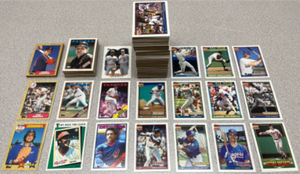 lot 213 image: Lot of 400 1987, 88, 91 Topps Baseball Cards including some stars, Hall of Fame, and rookie cards.