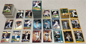 lot 215 image: Lot of 400 2000-2002 Topps Baseball Cards including many stars, Hall of Fame, and rookie cards.