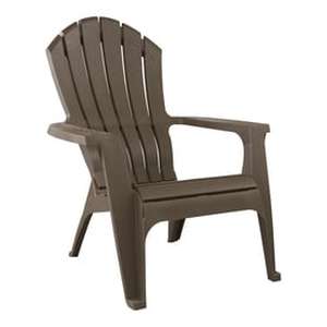 lot 41028 image: Adams Adirondack Real Comfort Plastic Chair, Earth Brown