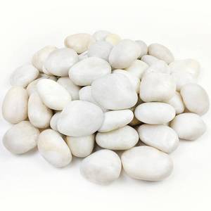 lot 5222 image: YISZM 40lbs Large River Rocks for Landscaping, 3-4 White Pebbles for Garden Design, Hand-Picked Smooth Stones for Fish Tank, Flower Pots, Indoor Water Fountains, Pathways, Backyard - Retail $83