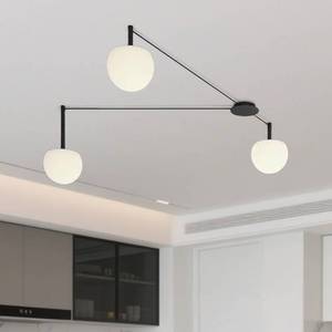 lot 5226 image: LINDUGUYI 3-Light Black Glass semi Embedded Ceiling Light Suitable for Living Rooms, bedrooms, corridors, Dining Rooms, Dining Rooms, Bubble Ball Ceiling Light - Retail $130