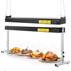 lot 5229 image: Hiteemer 48-Inch Food Heat Lamp, 1350W Commercial Food Warmer Electric Strip Heater Overhead Stainless Steel Catering Heating Lamp for Buffet Restaurant Parties Kitchen, Black 115V - Retail $200