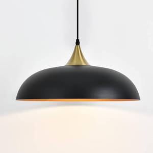 lot 5242 image: DOTCN 17.7 Large Pendant Light Fixtures, Dome Black and Gold Pendant Lights,Adjustable Pendant Lamps for Dining Room,Kitchen Island - Retail $120