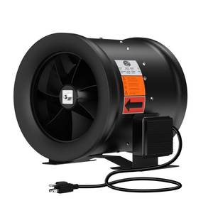 lot 5243 image: FICBXRA 12 Inch Inline Duct Fan,1900 CFM Inline Fan Duct Fan Constant Speed - Ventilation Exhaust Fan for Heating Cooling Booster, Grow Tents, Hydroponics, NSKSKF Bearings, ETL Listed - Retail $196