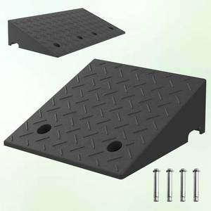 lot 5248 image: 7.5 Inch Rise Rubber Ramp, Wheelchair Door Ramp with Non-Slip Surface, Threshold Ramp for CarsScootersWalkersDoorwayHome StepsDriveway (2PCS, 2200LBs Load) - Retail $90