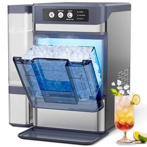 lot 5251 image: Nugget Ice Maker, 44Lbs24H with 0.8 Gallon Tank, Soft Chewable Pellet Ice Ready in 5min Portable Ice Machine, Stainless Steels Ice Makers Countertop Self-Cleaning for KitchensHomeOfficeBar - Retail $330