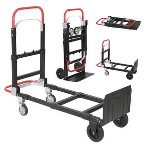 lot 5285 image: Upgraded 2 in 1 Convertible Hand Truck Dolly 600lbs Capacity Aluminum Folding Hand Truck with Rubber Wheels for Transport and Moving in Home, Warehouse, Supermarket, Office - Retail $70