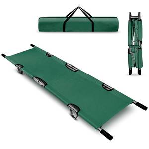 lot 5287 image: Folding Stretcher for Medical Emergency with Heavy Duty Handles, Straps and Carrying Case, High-Grade Aluminum Alloy Portable Travel Emergency Medical Stretcher for Patient Transport (Green) - Retail $130