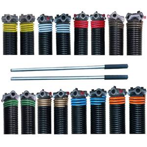 lot 5300 image: Pair of 2 Garage Door Torsion Springs with Non-Slip Winding Bars, Quality Precision Electrophoresis Black Coated, Minium Life 18,000 Cycles (.207 x 2 x 23) - Retail $59